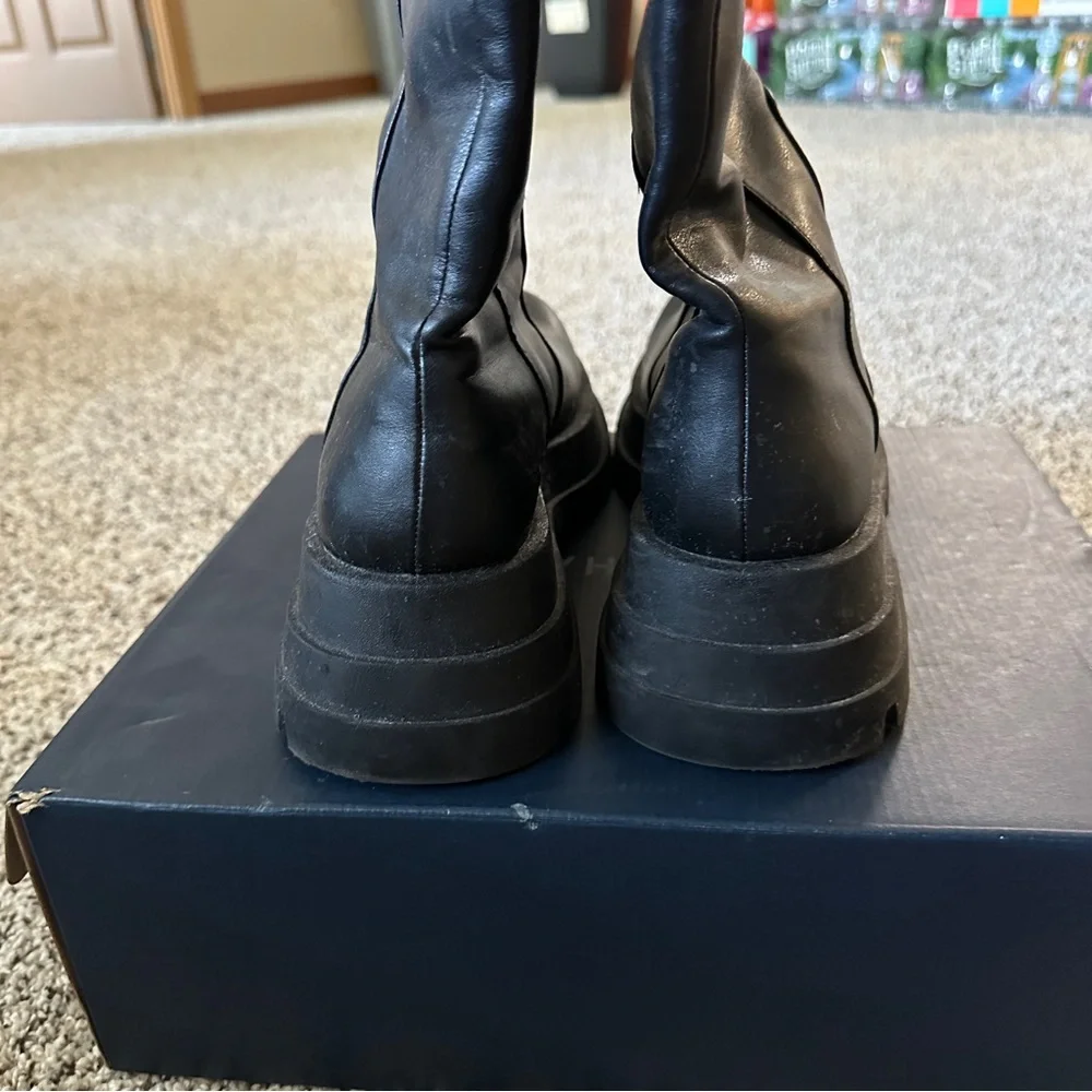 Zara black Over-the-Knee Chunky Platform Boots